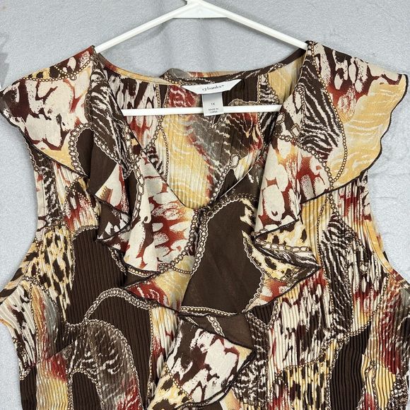 CJ Banks Womens Pullover Brown Ribbed Plus Size 1X - Picture 6 of 10